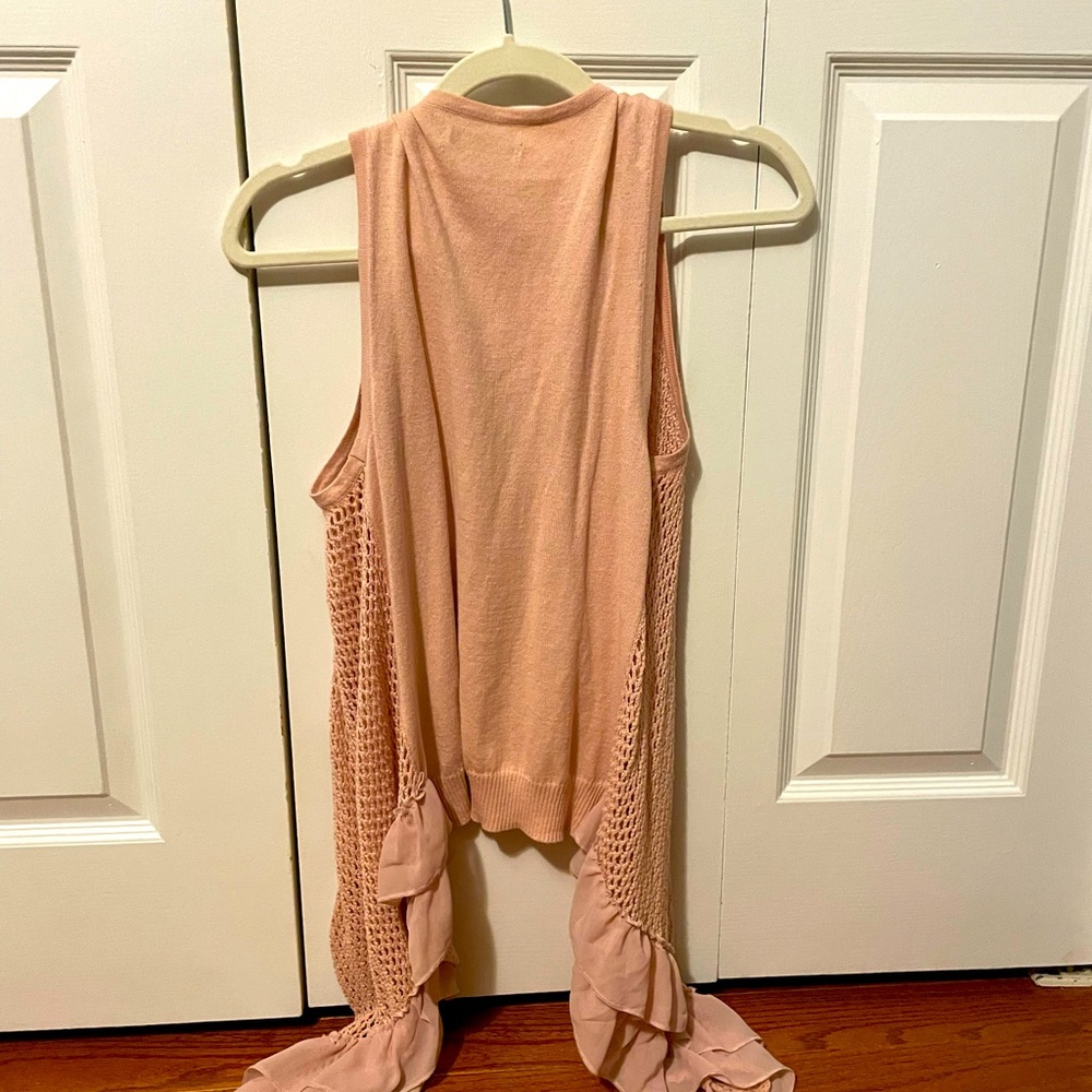 Forever 21 light pink sleeveless knit cardigan size S